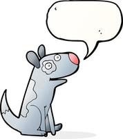 perro feliz de dibujos animados con burbujas de discurso vector