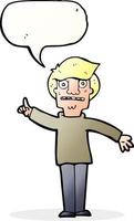 cartoon man asking question with speech bubble vector