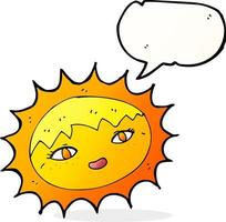 cartoon pretty sun with speech bubble vector