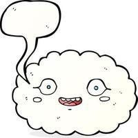 happy cartoon cloud with speech bubble vector