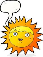 sun cartoon character with speech bubble vector