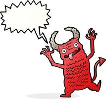 cartoon demon with speech bubble vector