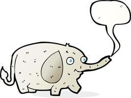 cartoon funny little elephant with speech bubble vector