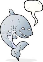 cartoon shark with speech bubble vector