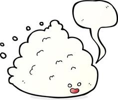 cartoon cloud character with speech bubble vector