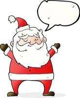 jolly santa cartoon with speech bubble vector