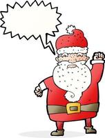 cartoon angry santa claus with speech bubble vector