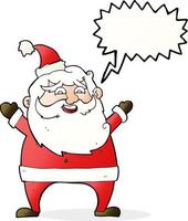 jolly santa cartoon with speech bubble vector