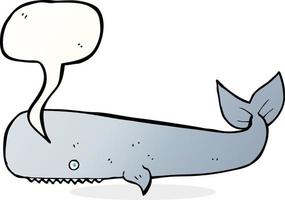 cartoon whale with speech bubble vector