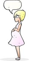 cartoon pregnant woman with speech bubble vector