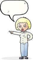 cartoon woman telling off with speech bubble vector