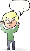 cartoon happy boy with speech bubble vector