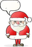 cartoon happy santa claus with speech bubble vector