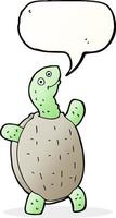 cartoon happy turtle with speech bubble vector