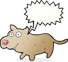 cartoon happy little dog with speech bubble vector