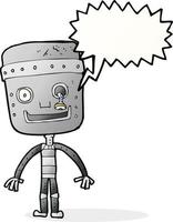 cartoon funny robot with speech bubble vector