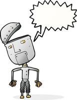 cartoon funny robot with speech bubble vector