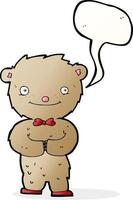 cartoon teddy bear with speech bubble vector