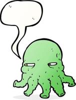 cartoon alien face with speech bubble vector