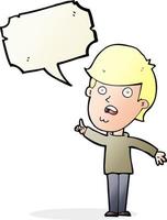 cartoon man asking question with speech bubble vector