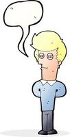 cartoon jaded man with speech bubble vector