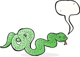 cartoon snake with speech bubble vector