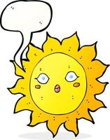 cartoon sun with speech bubble vector