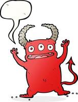 cartoon little devil with speech bubble vector