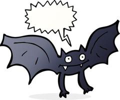 cartoon vampire bat with speech bubble vector