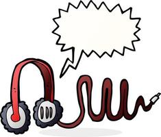 cartoon headphones with speech bubble vector