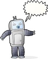 funny cartoon robot with speech bubble vector