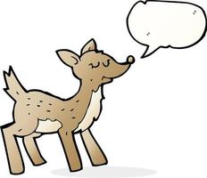 cute cartoon deer with speech bubble vector