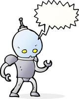 cartoon alien robot with speech bubble vector