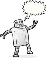 cartoon robot with speech bubble vector