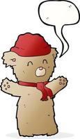 cartoon teddy bear with speech bubble vector