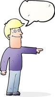 cartoon man pointing with speech bubble vector