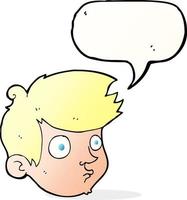 cartoon staring boy with speech bubble vector