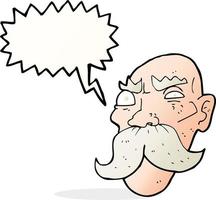 cartoon angry old man with speech bubble vector