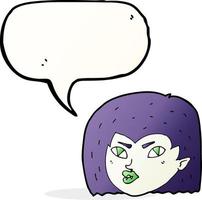 cartoon vampire face with speech bubble vector