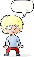 cartoon excited boy with speech bubble vector