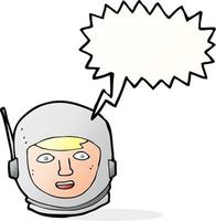 cartoon astronaut head with speech bubble vector