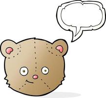 cartoon teddy bear head with speech bubble vector