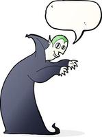 cartoon spooky vampire with speech bubble vector