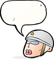 cartoon policeman head with speech bubble vector