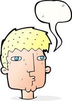 cartoon curious man with speech bubble vector