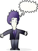 cartoon vampire with speech bubble vector