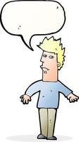 cartoon worried man with speech bubble vector