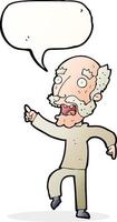 cartoon frightened old man with speech bubble vector