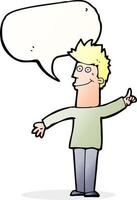 cartoon man with idea with speech bubble vector
