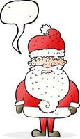 cartoon grumpy santa claus with speech bubble vector